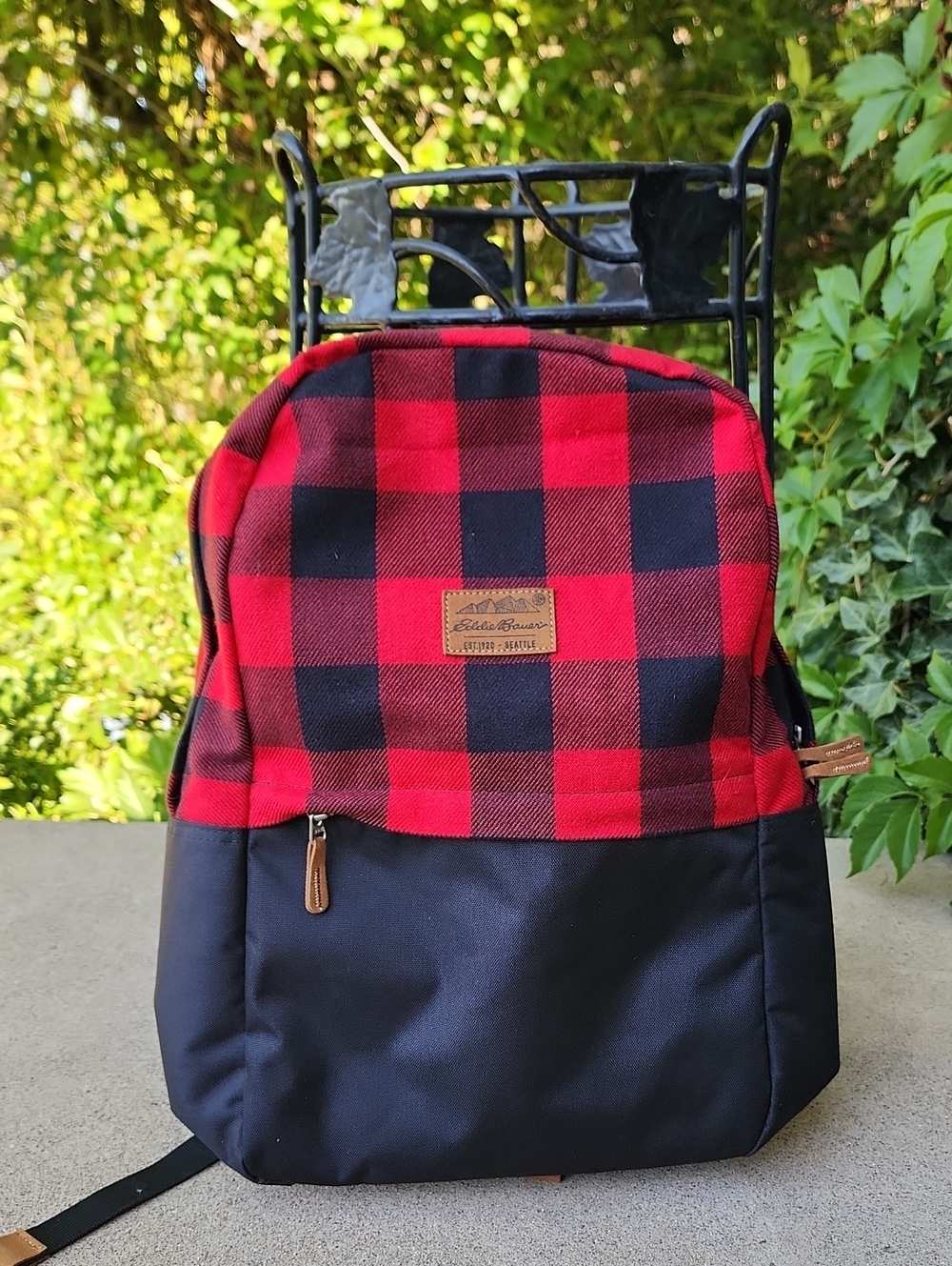 NWOT Eddie Bauer Red and Black Buffalo Plaid Backpack